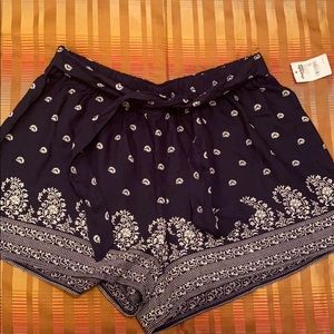 Blue paisley shorts